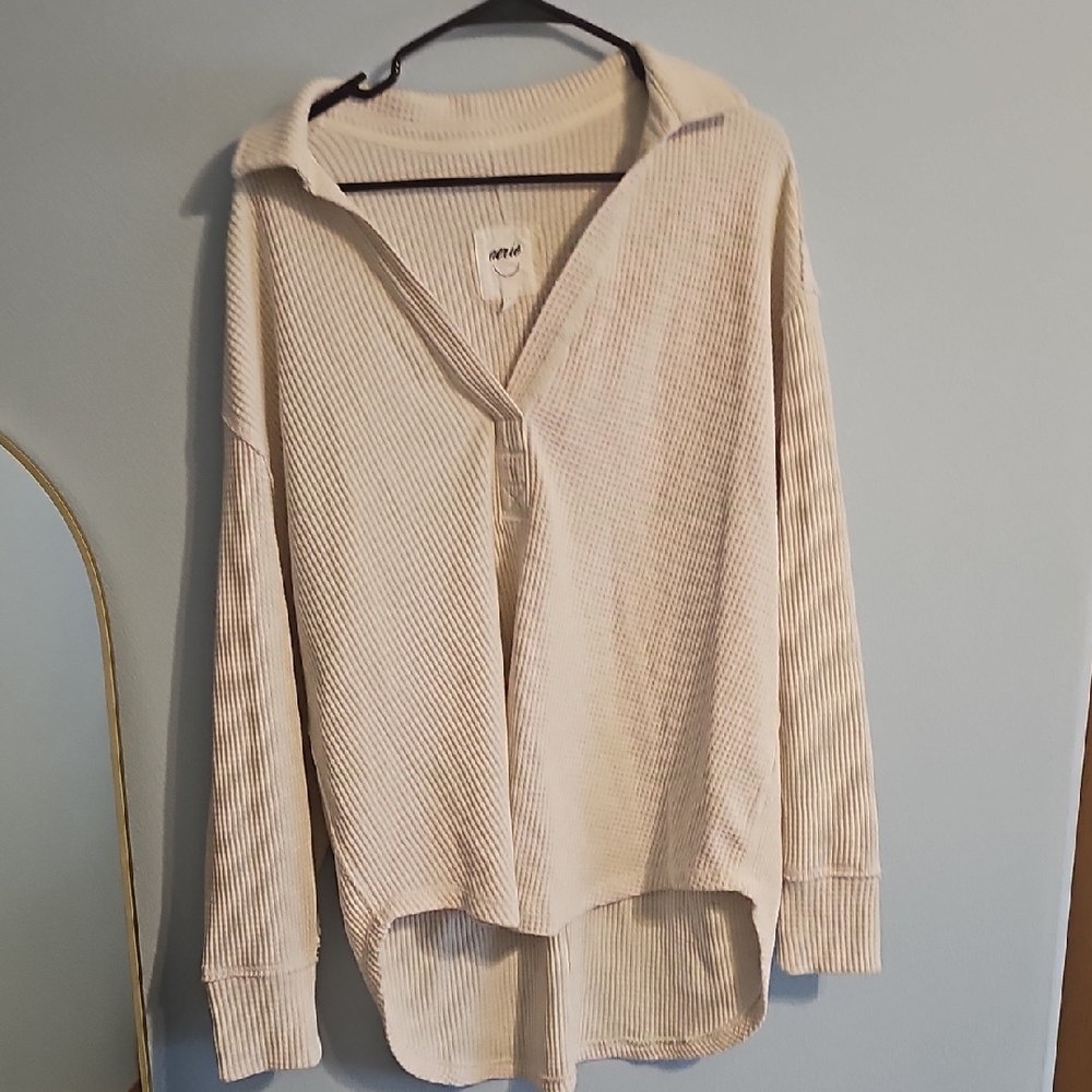 Aerie Women's Cozyup Waffle Polo
